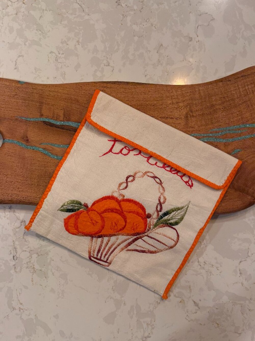VTG Embroidered Tortilla Warmer Pocket
